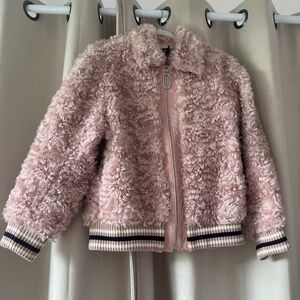 Markus Lupfer Womens Pre Fall 2018 Blush Jacket. Mohair Faux Fur Eddie Bomber